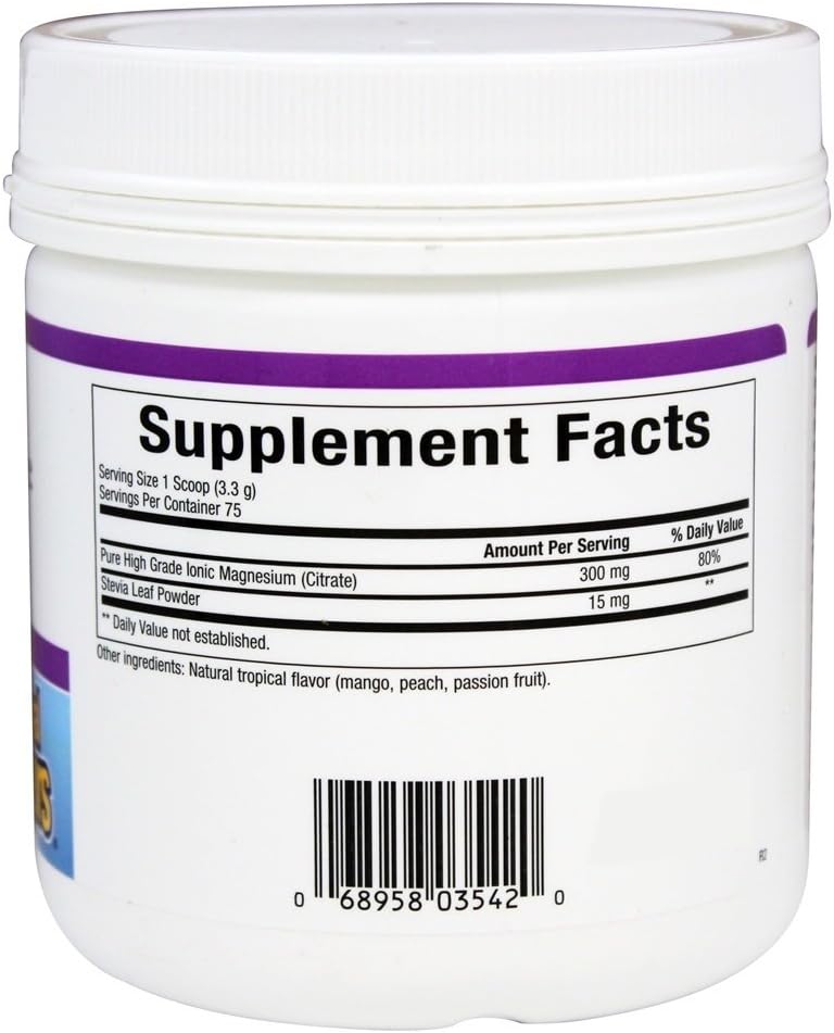 Natural Factors Stress-Relax Magnesium Citrate Drink Mix, Tropical Flavor, 8.8 oz - Non-GMO, Restores Magnesium Levels & Balances Calcium - 75 Servings