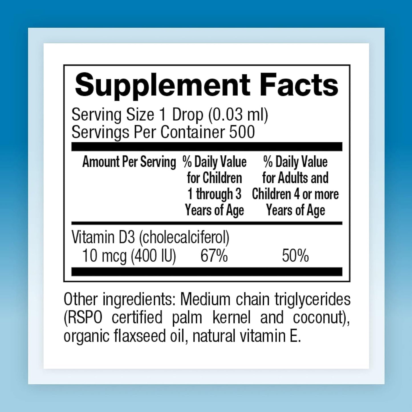 Natural Factors Vitamin D3 Drops 400 IU for Kids - Promotes Healthy Bones & Immune System - 0.5 fl oz