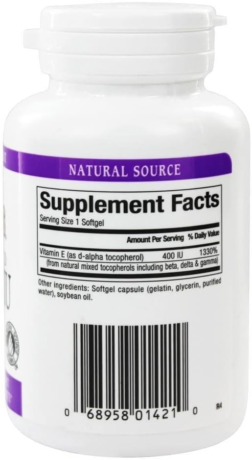 Natural Factors Vitamin E Mixed 400 IU Softgels - Antioxidant Support for Cellular Health - 90 Count