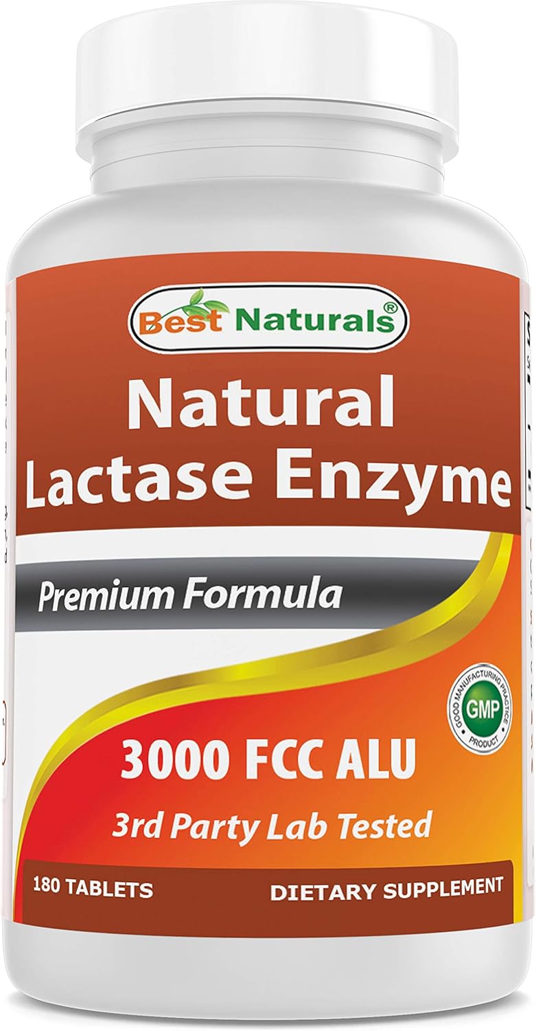 Natural Fast-Acting Lactase Enzyme Tablets - 3000 FCC ALU - 360 Count