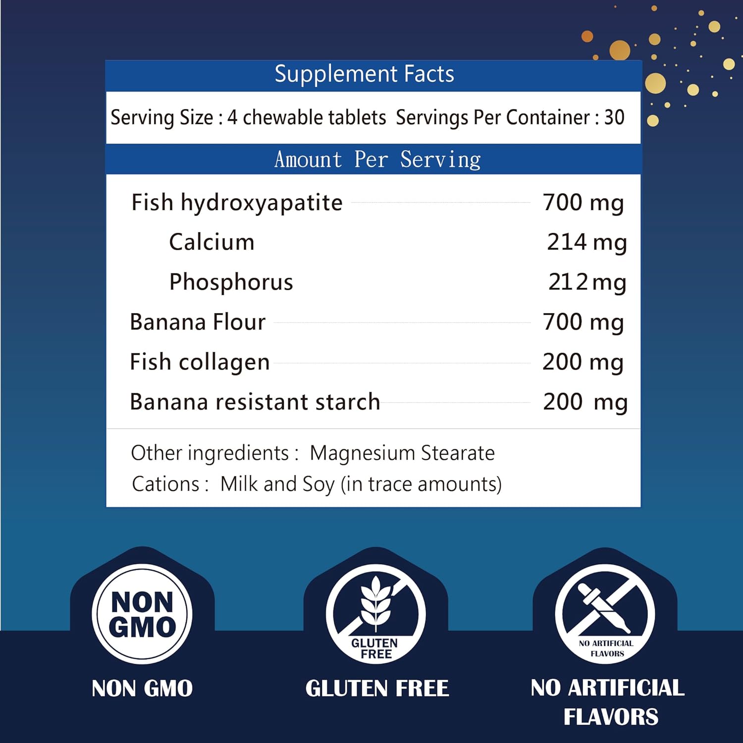Natural Fish Scale Calcium Supplement for Strong Bones Density | Chewable Tablets for All Ages | Fecula Biotech Bone Health and Muscle Support