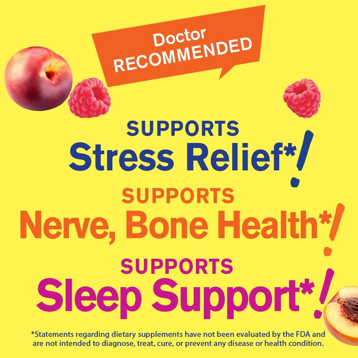 Natural Flavored Magnesium Citrate Gummies 250mg for Stress Relief & Sleep Support - Gluten-Free & Non-GMO - 90 Chewable Supplements