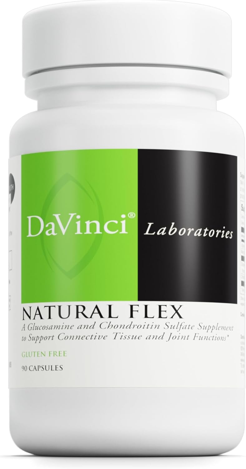 Natural Flex Glucosamine & Chondroitin Sulfate Supplement for Joint Support - Gluten Free - 90 Capsules by DAVINCI Labs