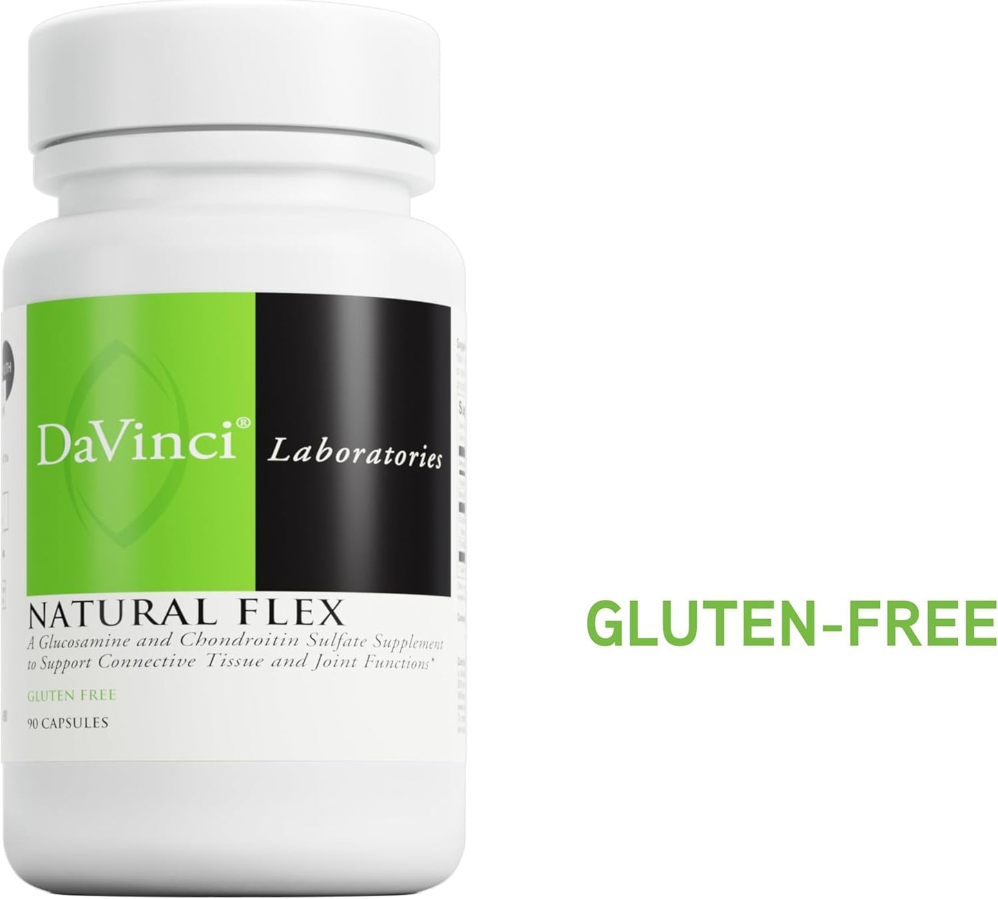 Natural Flex Glucosamine & Chondroitin Sulfate Supplement for Joint Support - Gluten Free - 90 Capsules by DAVINCI Labs