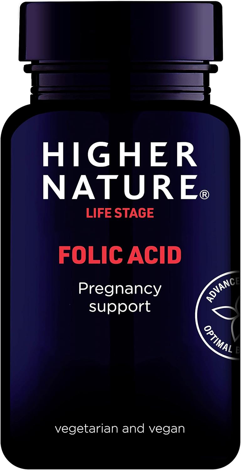 Natural Folic Acid Supplement - 90 Tablets by Higher Nature
