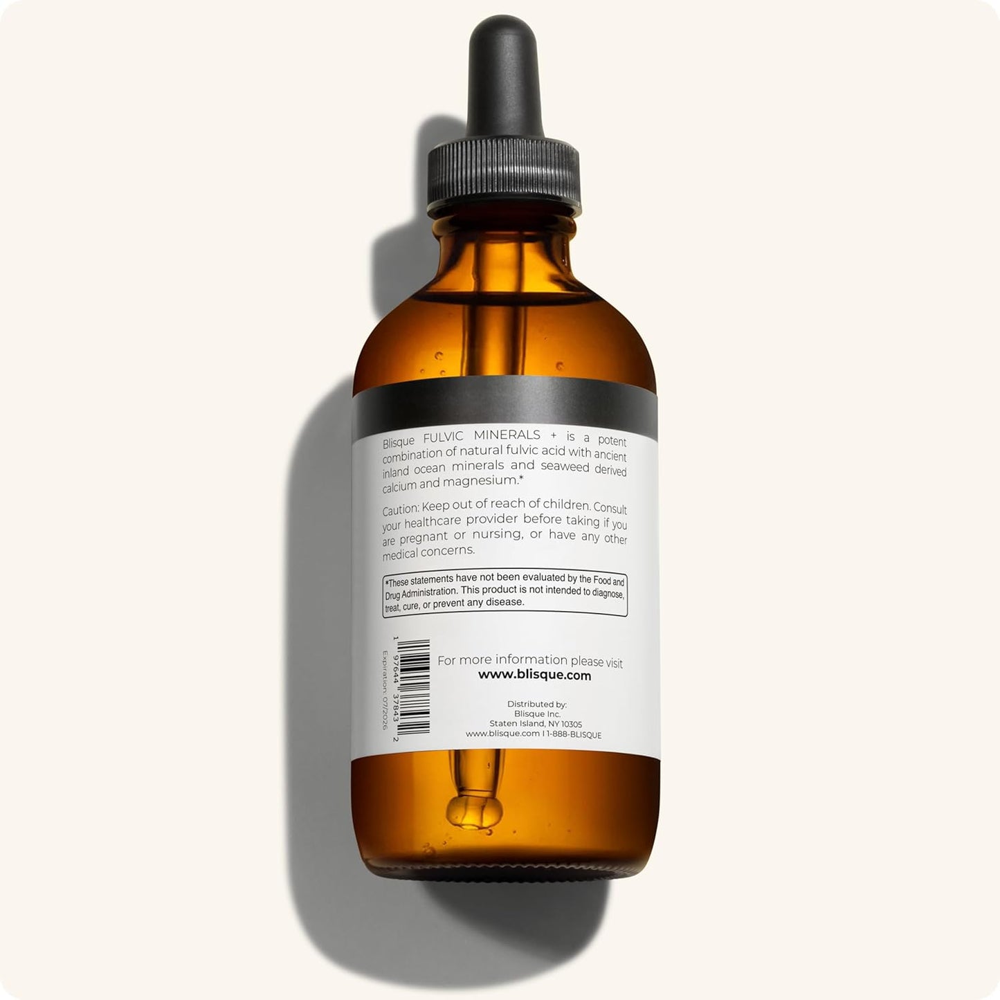 Natural Fulvic Acid and Humic Acid Trace Mineral Drops Supplement for Detox, Immune Support, and Energy - 4 Ounce