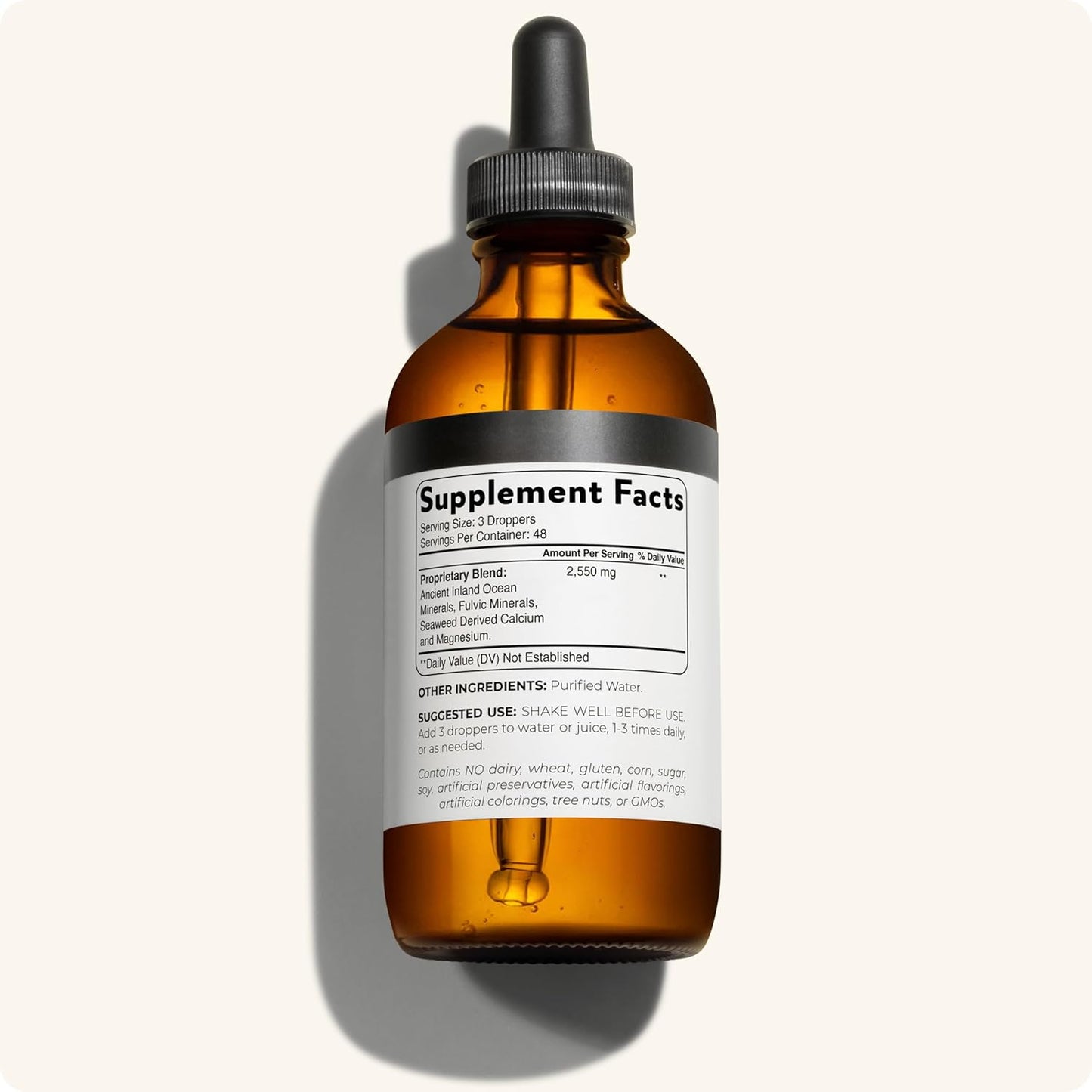 Natural Fulvic Acid and Humic Acid Trace Mineral Drops Supplement for Detox, Immune Support, and Energy - 4 Ounce