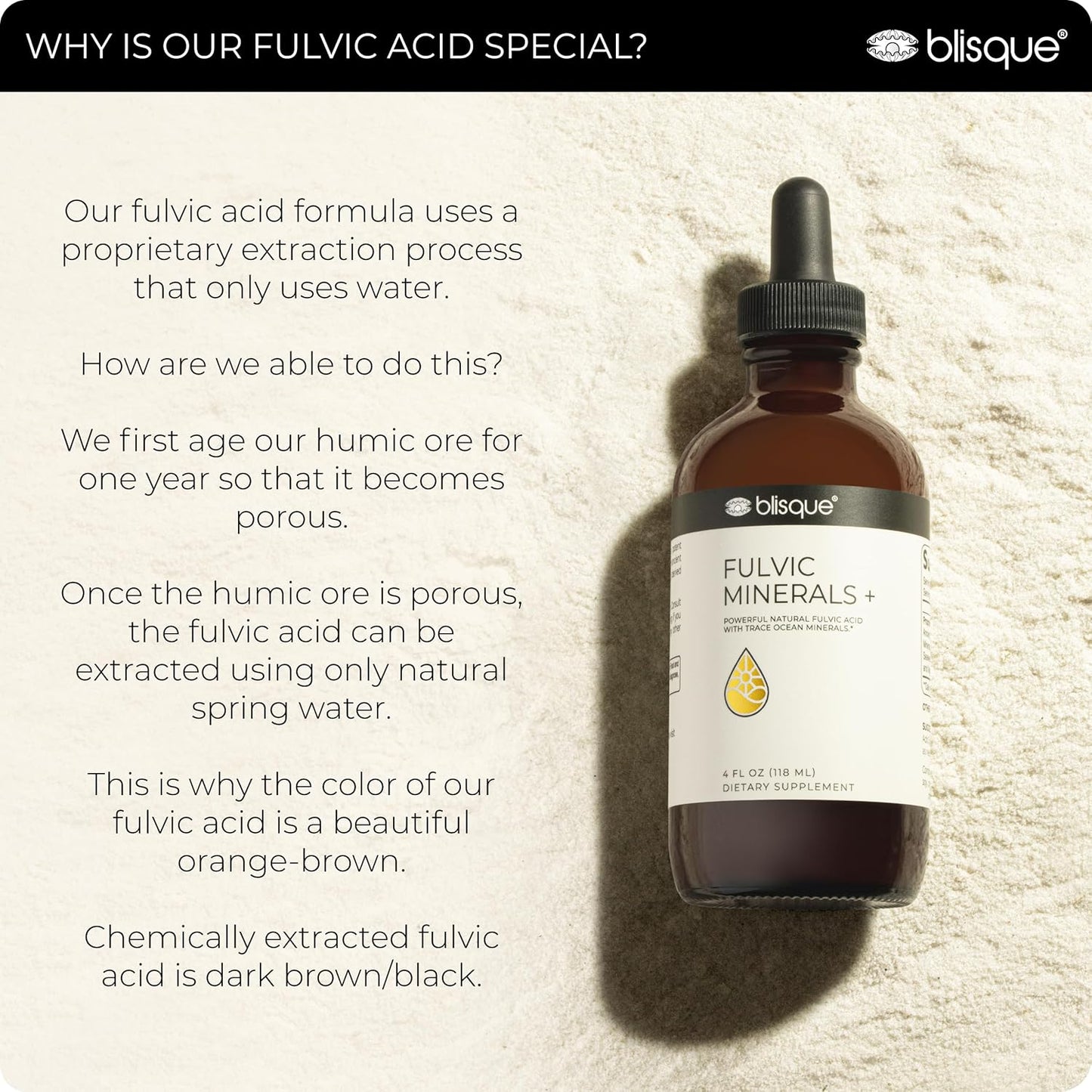 Natural Fulvic Acid and Humic Acid Trace Mineral Drops Supplement for Detox, Immune Support, and Energy - 4 Ounce