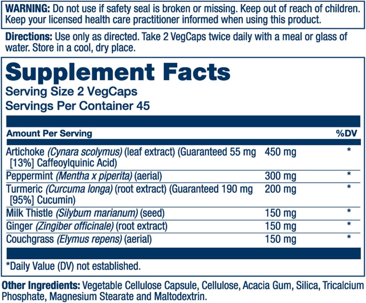 Natural Gallbladder & Liver Support Formula | Solaray | 90 VegCaps | 30 Servings