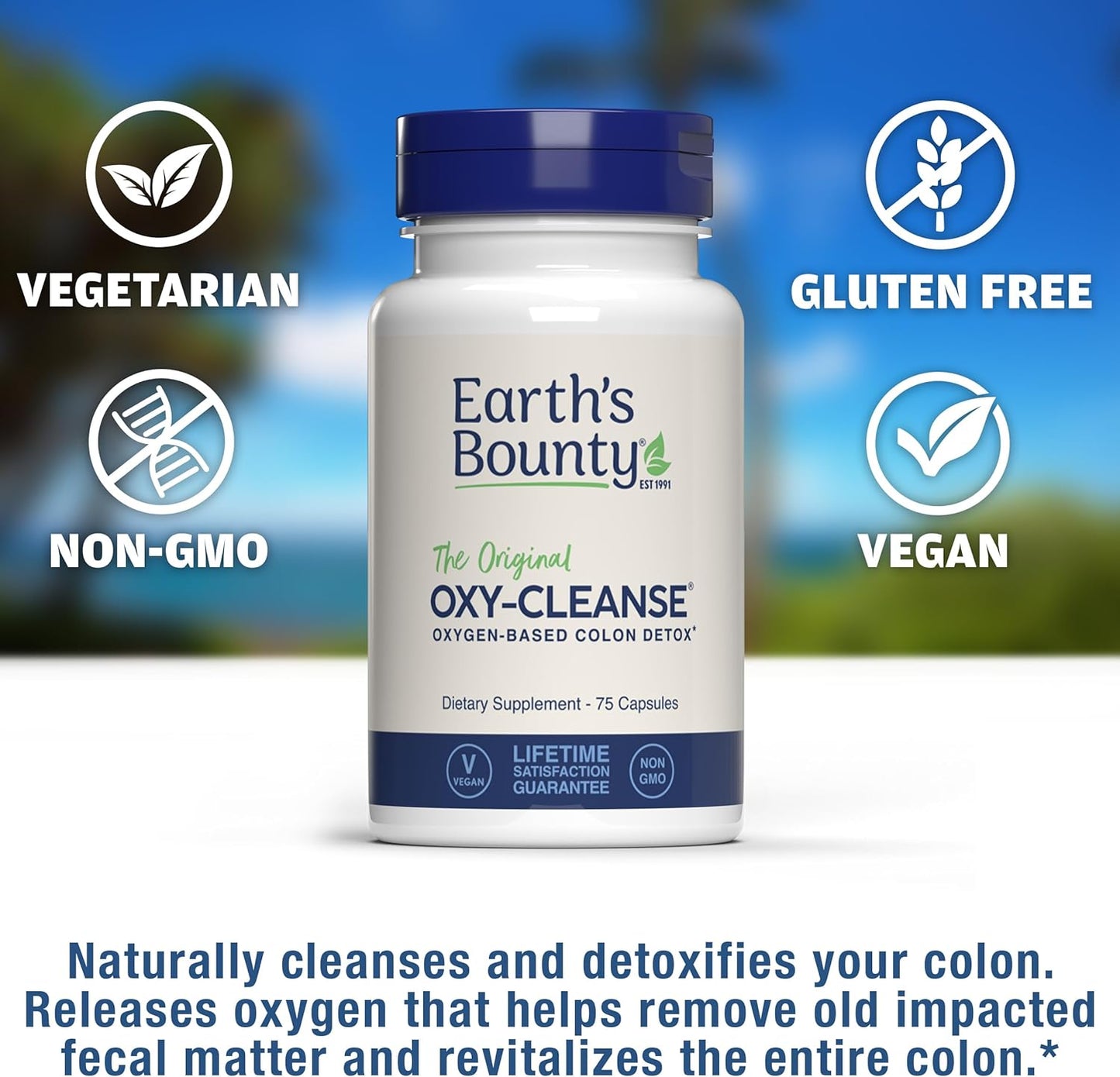 Natural Gentle Colon Cleanse for Digestive Wellness - Constipation Relief - Oxy-Cleanse Colon Conditioner - 75 Capsules (2-Pack)