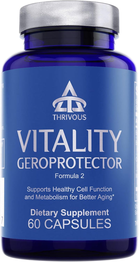 Natural Geroprotector with Berberine, Milk Thistle, CoQ10 - Enhance Cell & DNA Function for Better Aging - 60 Capsules by Thrivous Vitality