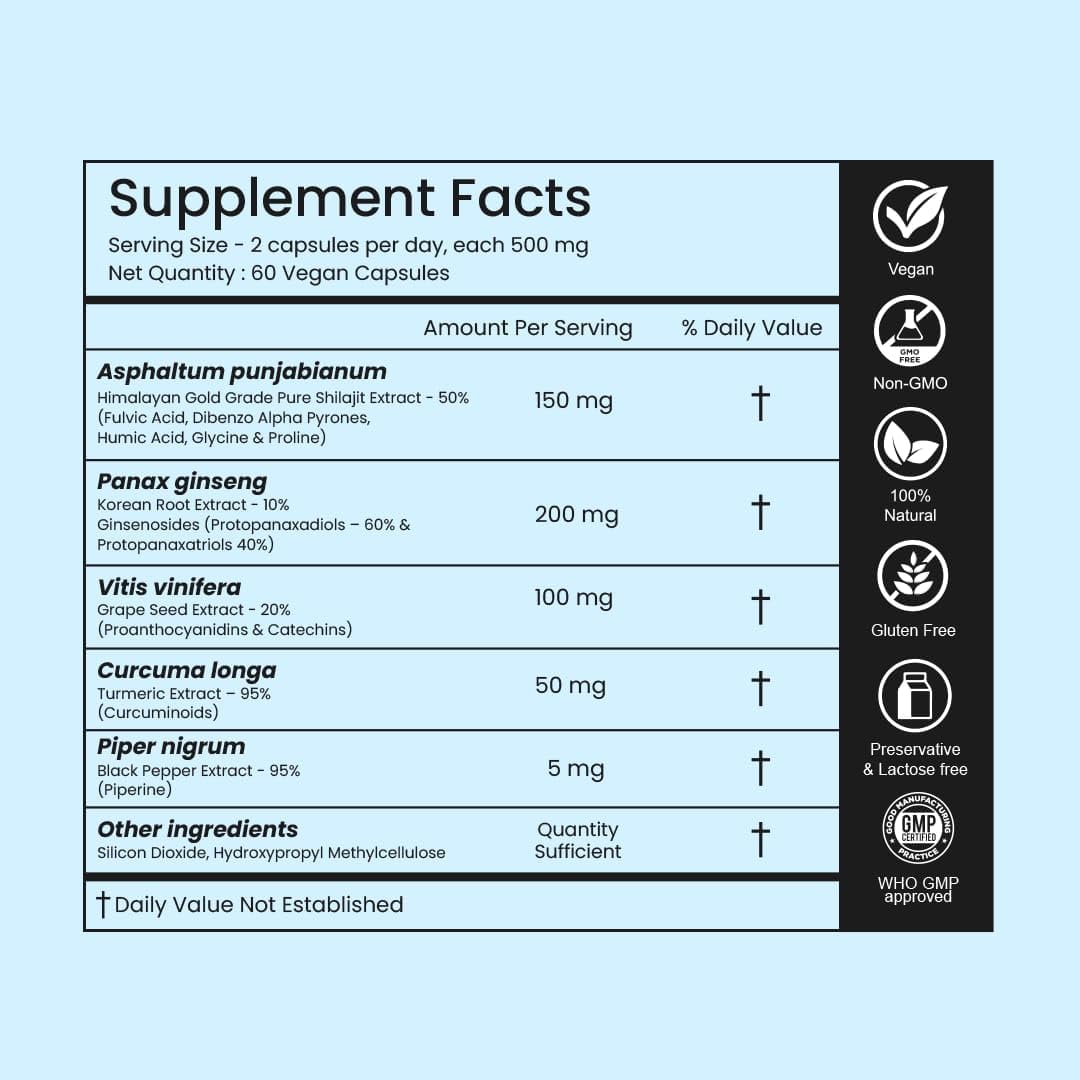 Natural Ginseng Anti-Aging Supplement - 60 Capsules by Naturesactiv