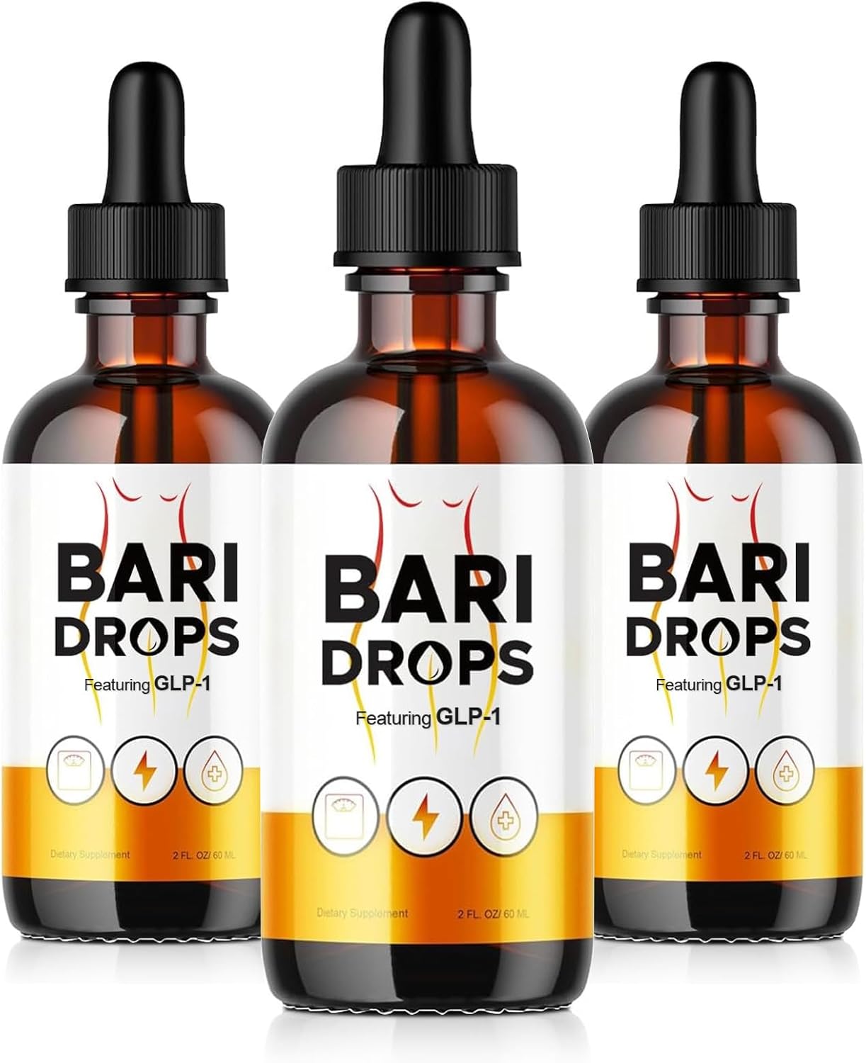 Natural GLP-1 Supplement Drops for Bariatric Patients - 3 Pack of Loroc'e Bari Liquid Drops
