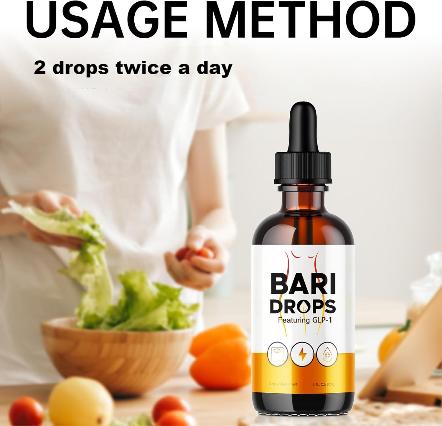 Natural GLP-1 Supplement Drops for Bariatric Patients - 3 Pack of Loroc'e Bari Liquid Drops