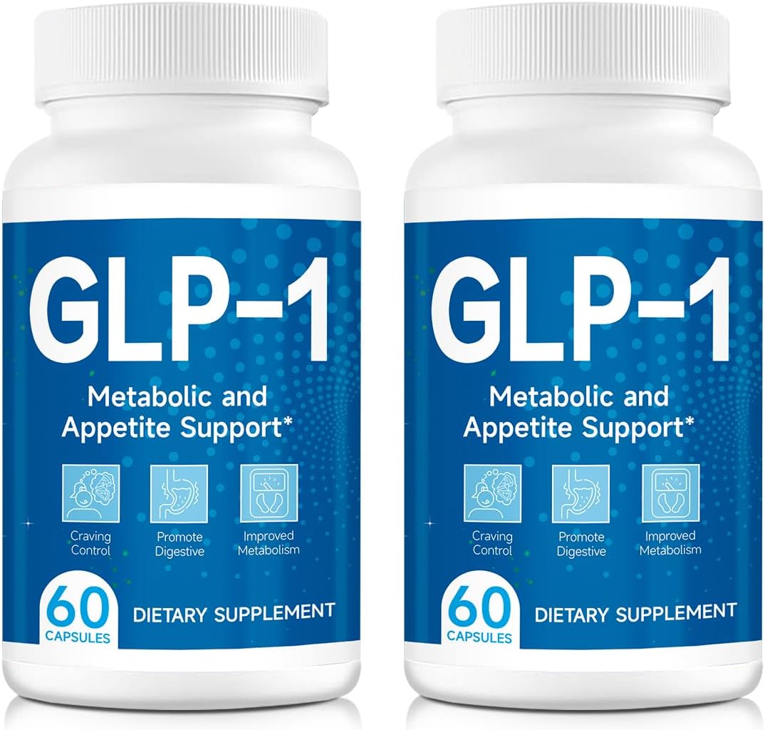 Natural GLP-1 Support Supplement for Men and Women - 120 Capsules (2 Packs)