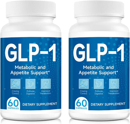 Natural GLP-1 Support Supplement for Men and Women - 120 Capsules (2 Packs)