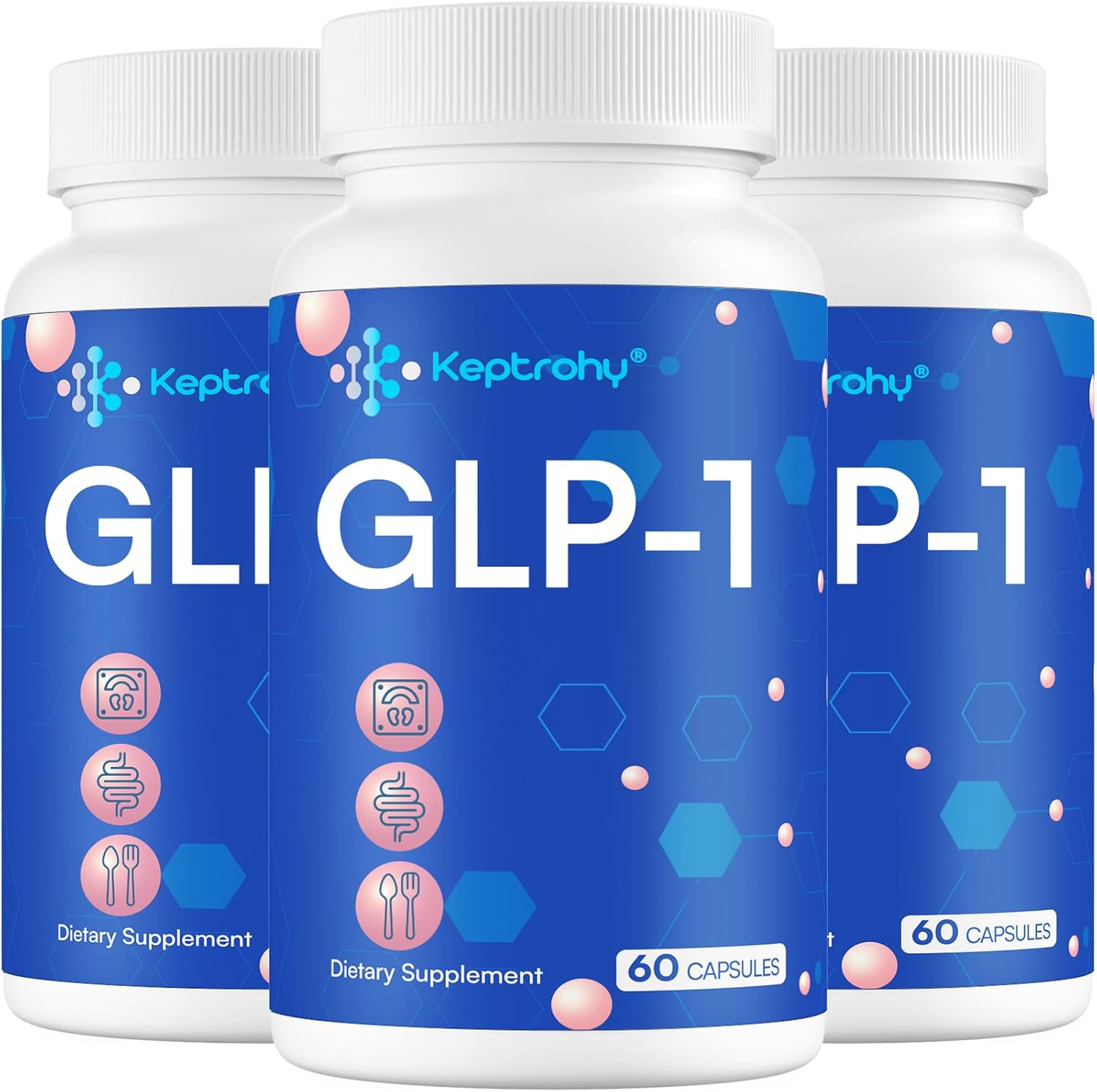 Natural GLP-1 Support Supplement with Synbiotics, Hops Extract, Eriocitrin - 3 Pack for Men and Women, Take Before Meal