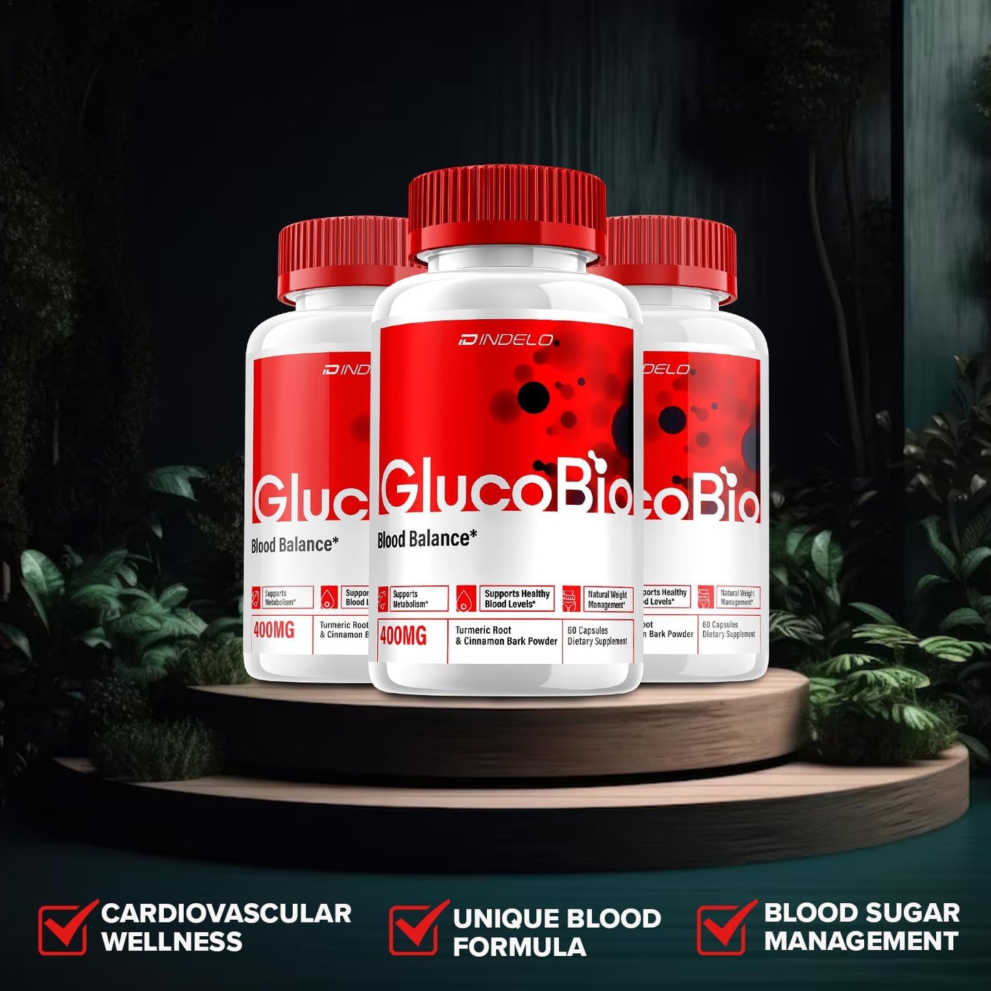 Natural GlucoBio Advanced Vitamin Capsules for Healthy Glucose Levels - Maximum Strength Daily Supplement (5 Pack - 300 Capsules)