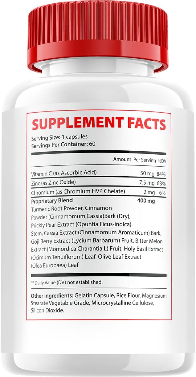 Natural GlucoBio Advanced Vitamin Capsules for Healthy Glucose Levels - Maximum Strength Daily Supplement (5 Pack - 300 Capsules)