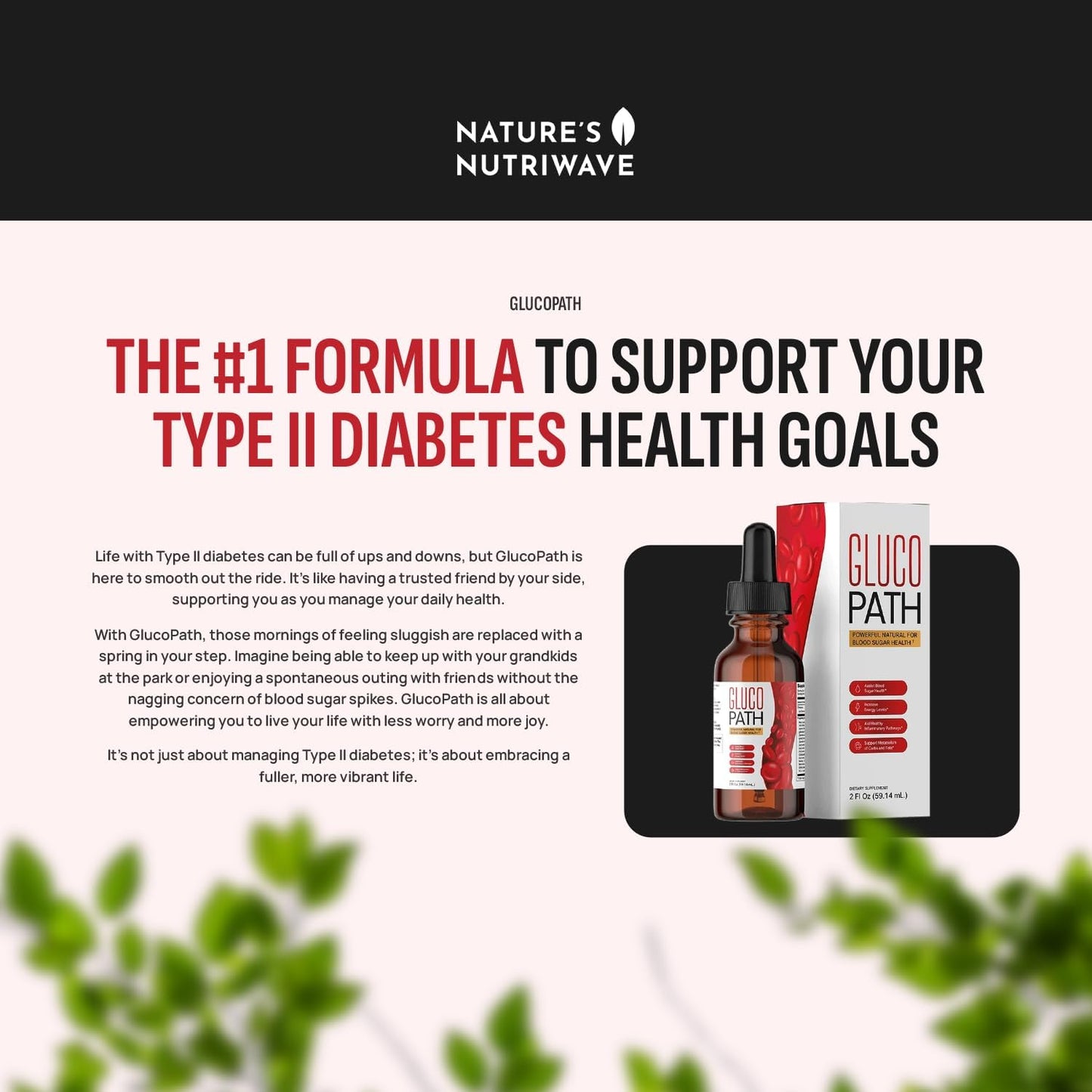 Natural Glucopath Drops for Energy Boost & Wellness Support - 2 Fl Oz, 59ml