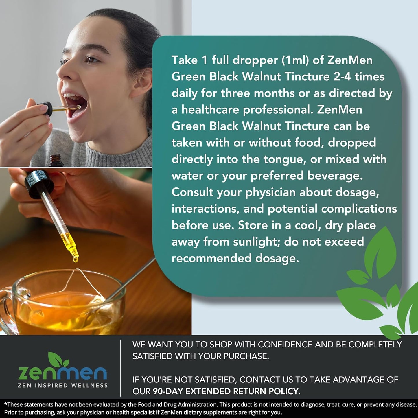 Natural Green Black Walnut Wormwood Complex Tincture - Promote Health and Wellness with Liquid Extract - 60 Day Supply