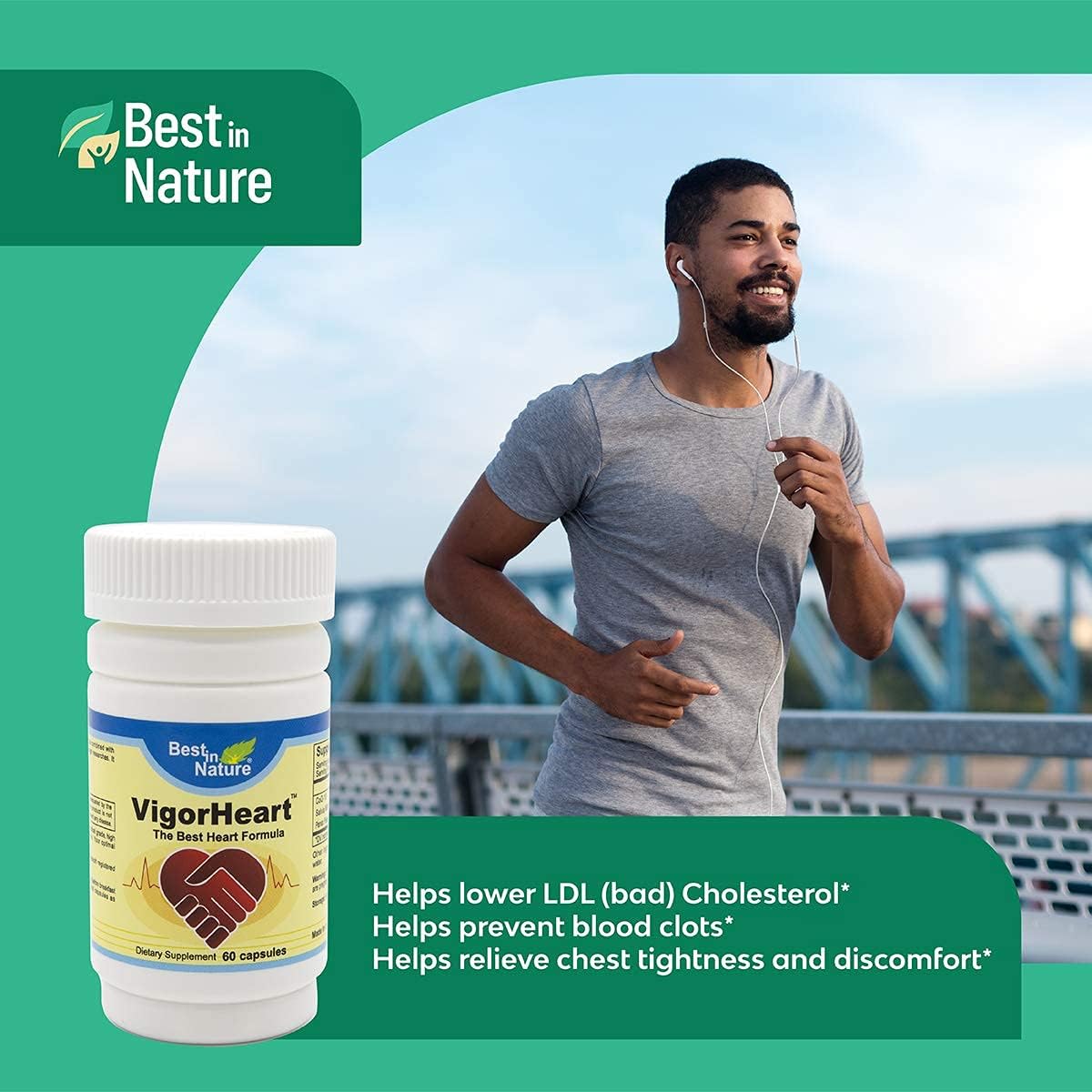 Natural Heart Health Supplement with Coq 10, Salvia Miltiorrhiza, and Panax Pseudoginseng - 30 Capsules