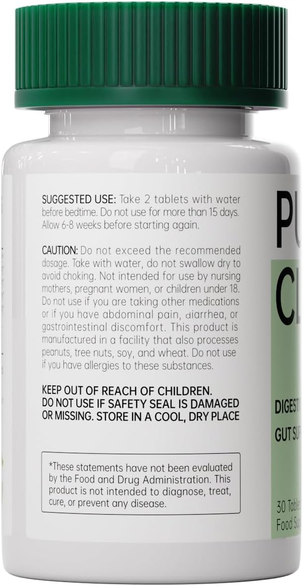 Natural Herbal Formula for Gut & Colon Detox - Cleanse, Relieve Constipation, Bloating - Digestive Support - 30 Tablets