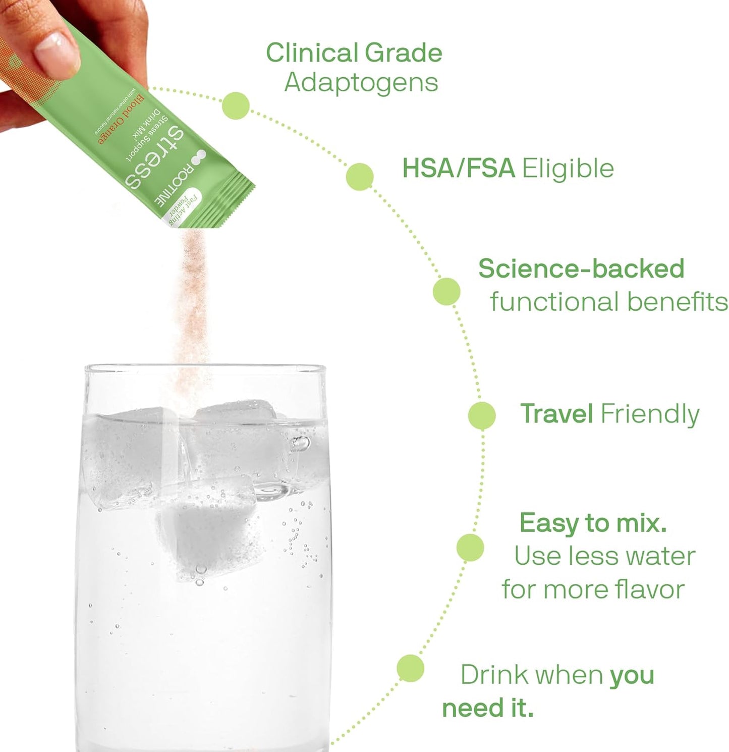 Natural Herbal Stress Support Drink Mix for Energy, Mood, & Cortisol Balance - 10 Pack