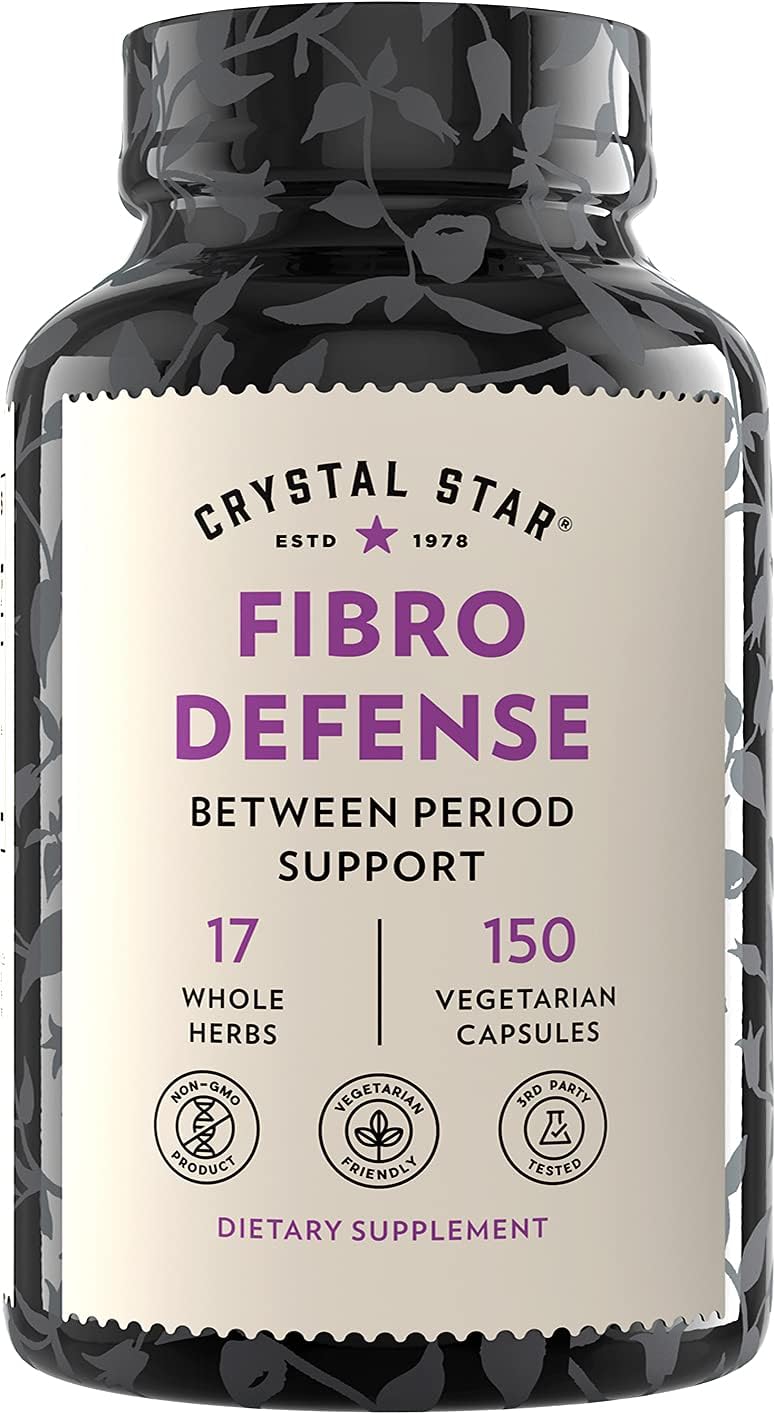 Natural Herbal Supplement for Breast & Uterine Health - Crystal Star Fibro Defense Capsules - 150 Count - Vegetarian & Non GMO Formula for Women