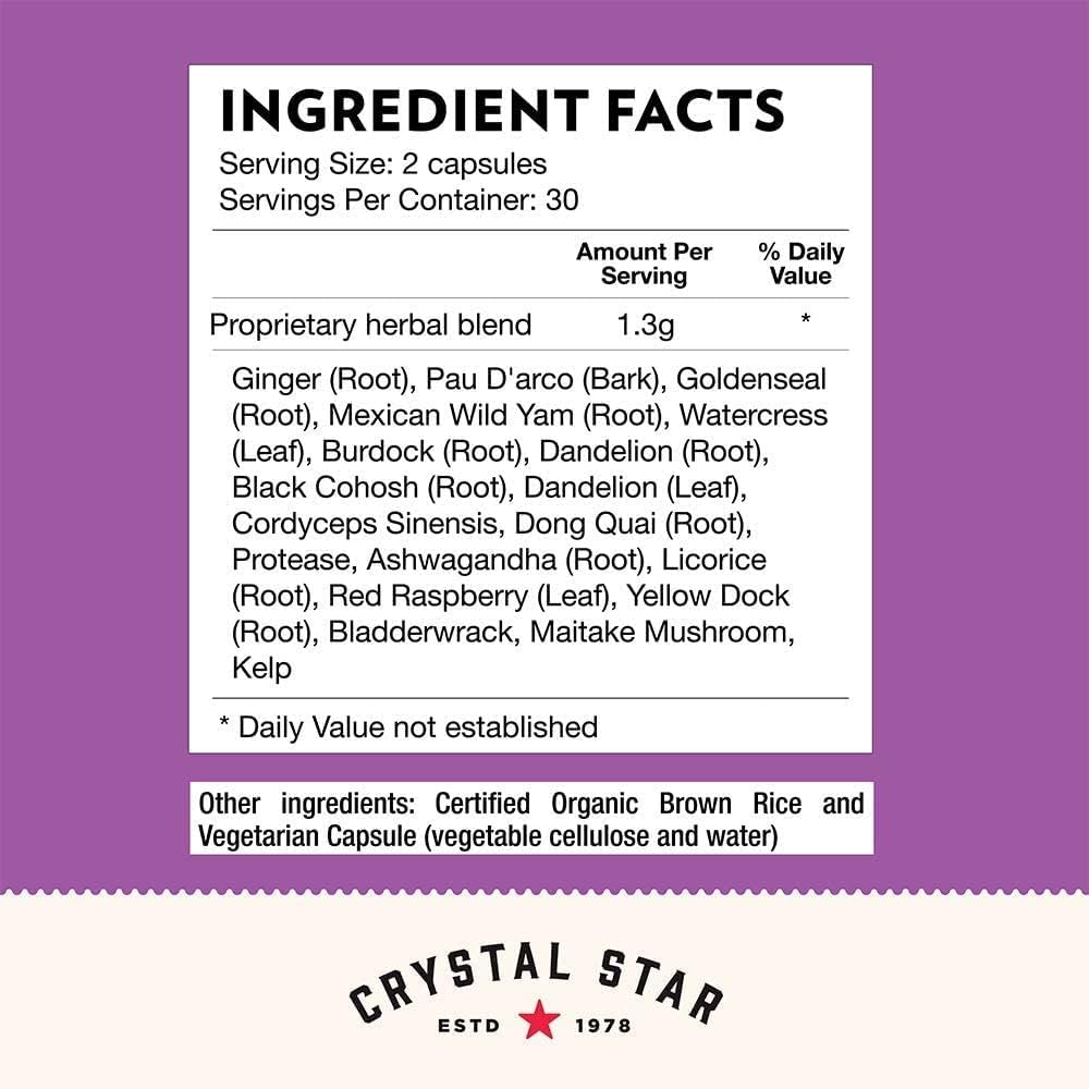 Natural Herbal Supplement for Breast & Uterine Health - Crystal Star Fibro Defense Capsules - 150 Count - Vegetarian & Non GMO Formula for Women