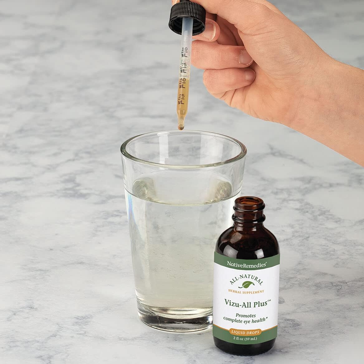Natural Herbal Supplement for Clear Vision & Healthy Eyes - Promotes Eye Functioning & Circulation - 59 mL