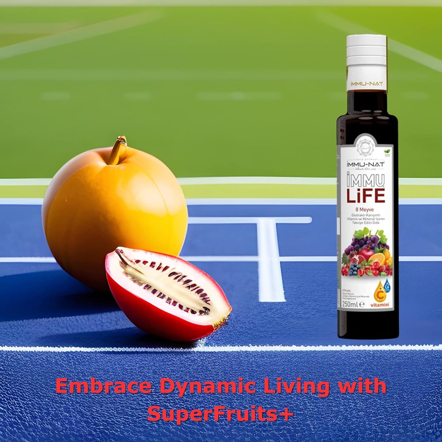 Natural Immune Support Juice Supplement with 8 Superfruits for Skin, Eye Health, and Energy - Non-GMO, Gluten-Free, Delicious 8.5oz