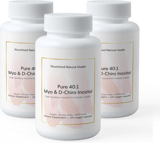 Natural Inositol Supplement 40:1 Ratio for Women - Supports Fertility, Skin Health, Menstrual Cycle - 360 Capsules
