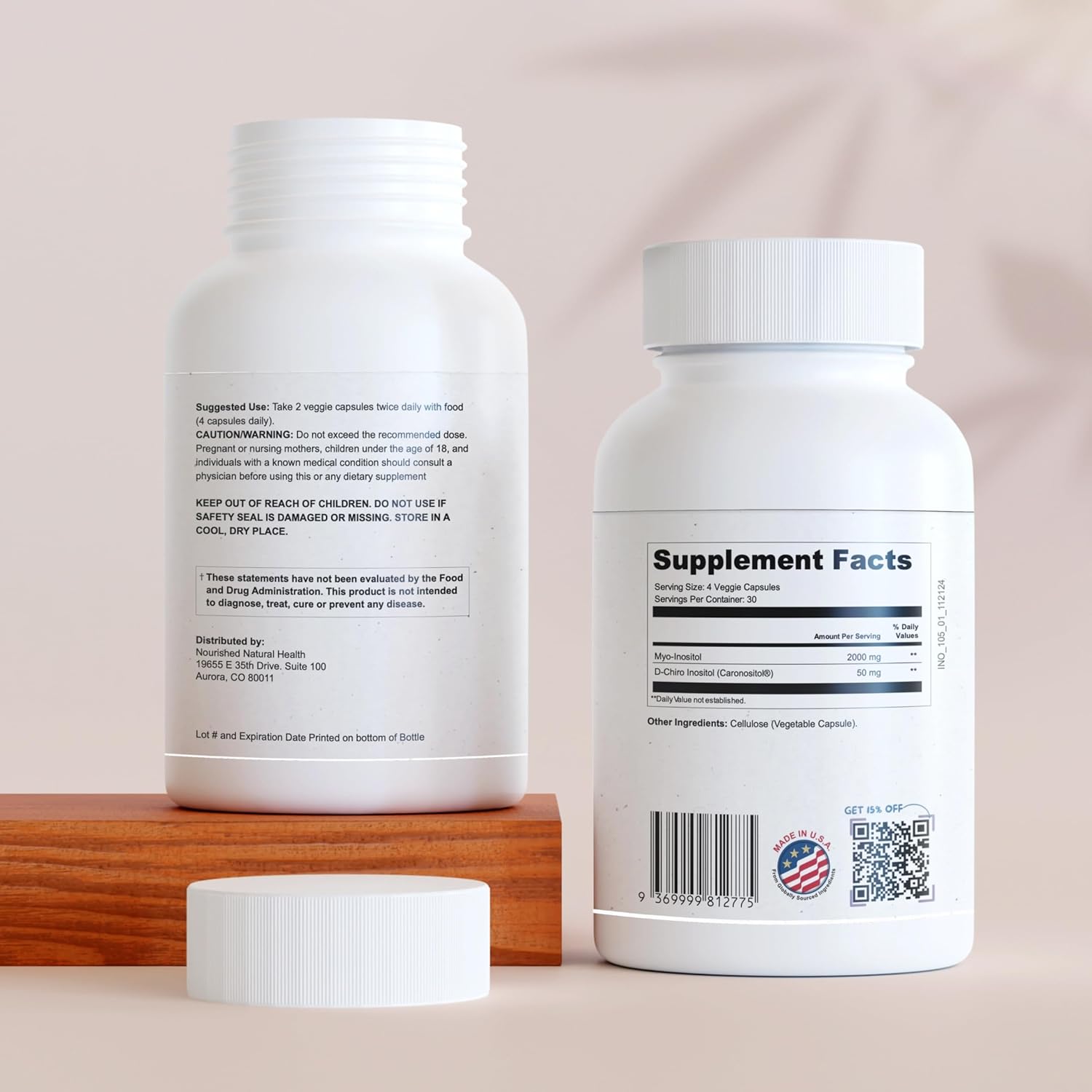 Natural Inositol Supplement 40:1 Ratio for Women - Supports Fertility, Skin Health, Menstrual Cycle - 360 Capsules