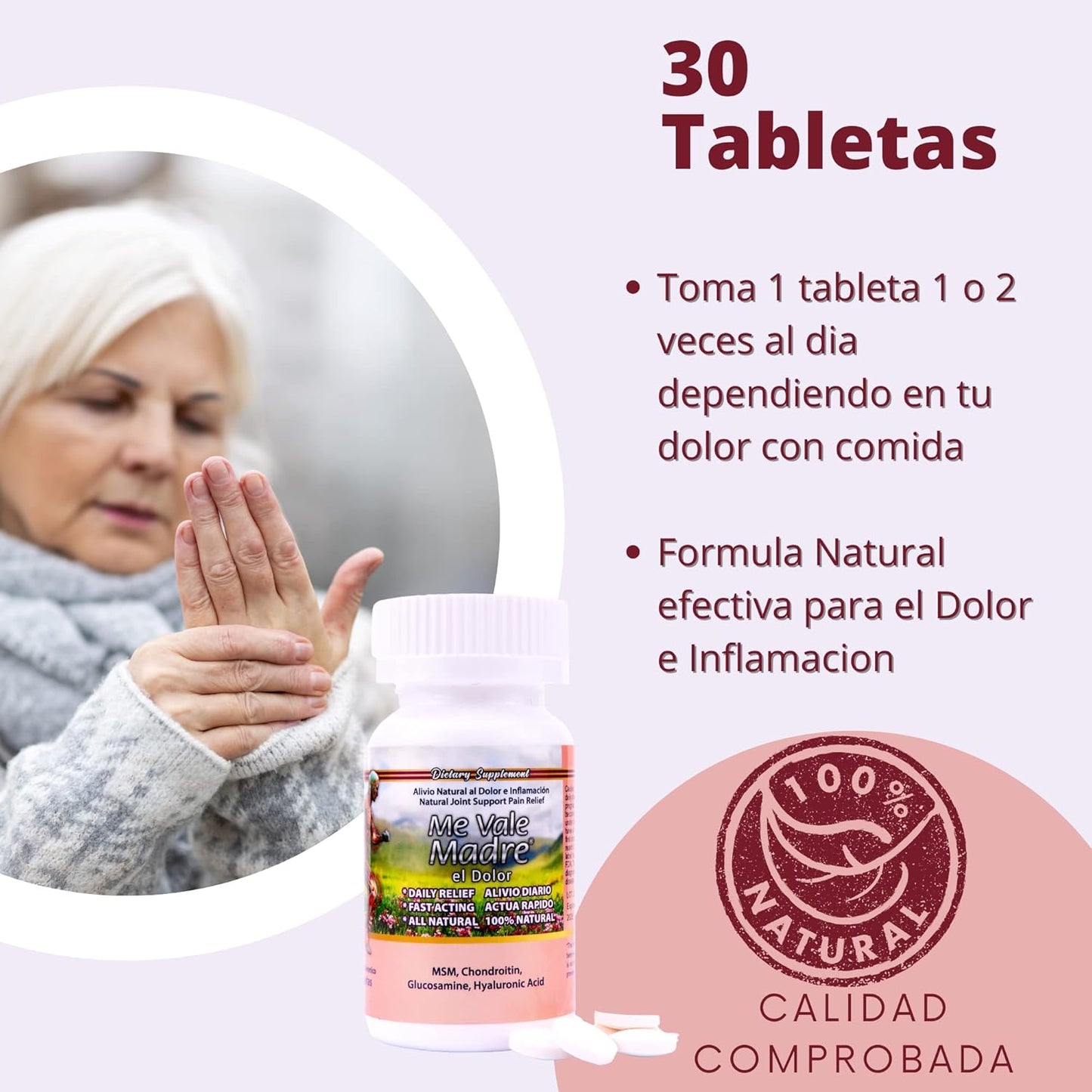 Natural Joint & Muscle Wellness Supplement with Hyaluronic Acid, Glucosamine, MSM, Chondroitin, and Collagen - 60 Capsules