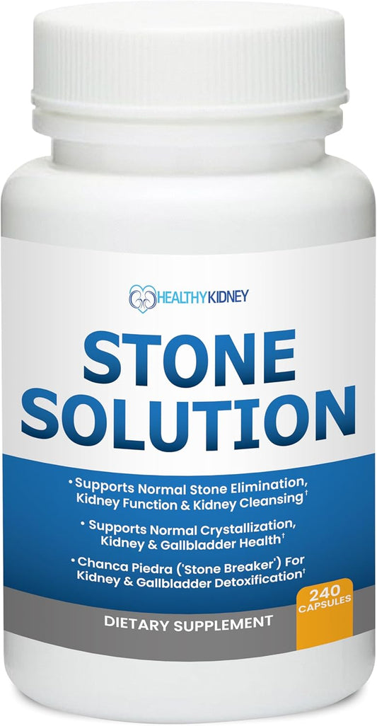 Natural Kidney Stone Dissolver Capsules with Sodium Bicarbonate - Kidney Support & Cleanser, 120 Pills, 60 Servings
