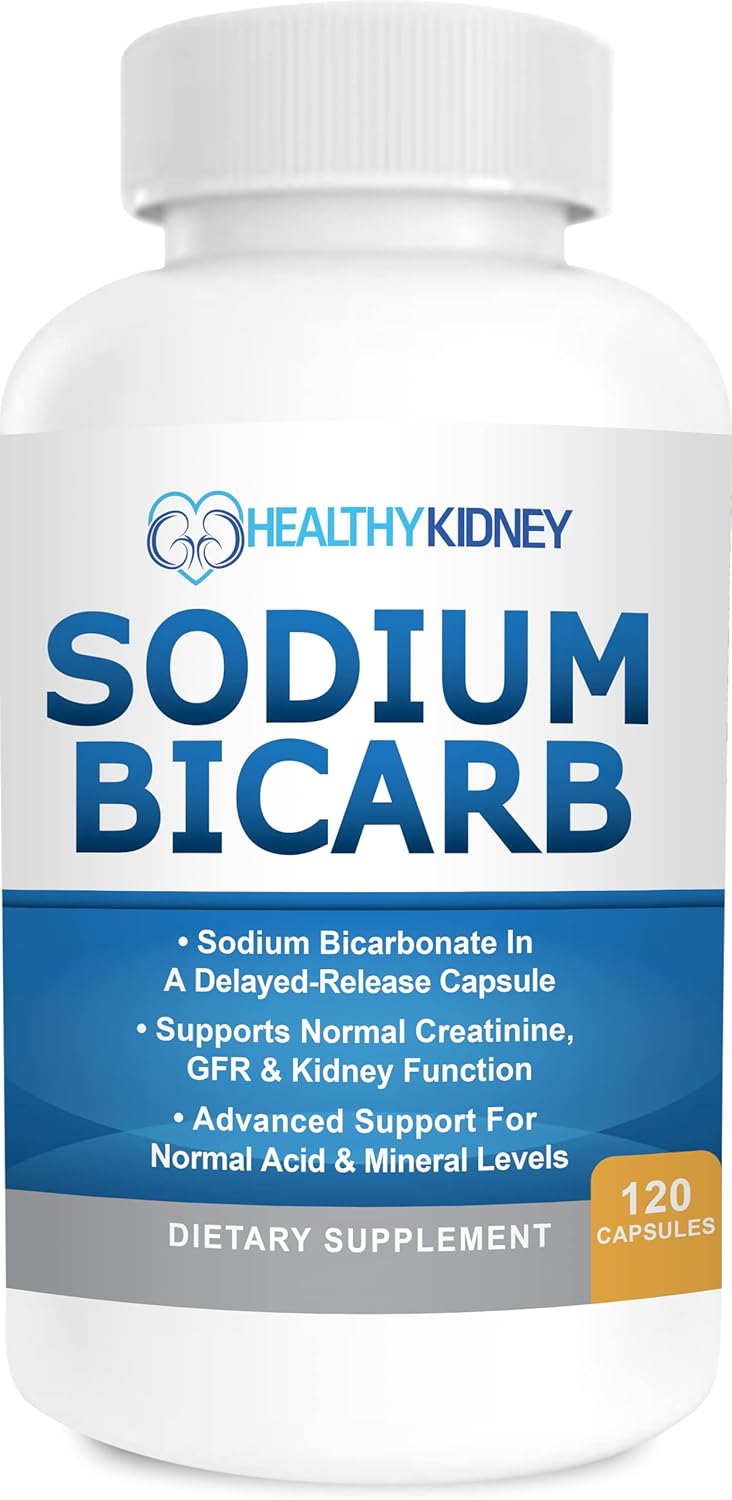 Natural Kidney Stone Dissolver Capsules with Sodium Bicarbonate - Kidney Support & Cleanser, 120 Pills, 60 Servings
