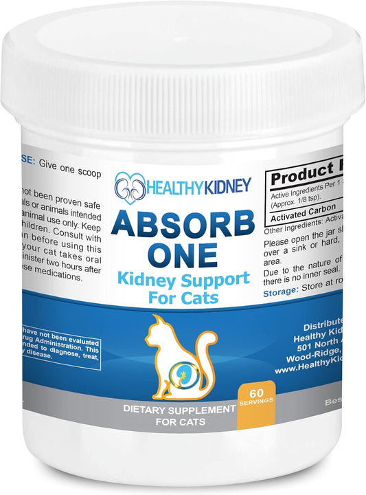 Natural Kidney Support Supplement for Cats - Vet-Formulated Feline Kidney Cleanse for Normal Kidney Function. Compatible with Any Cat Diet. 60 Servings of 1/8 TSP per Day.