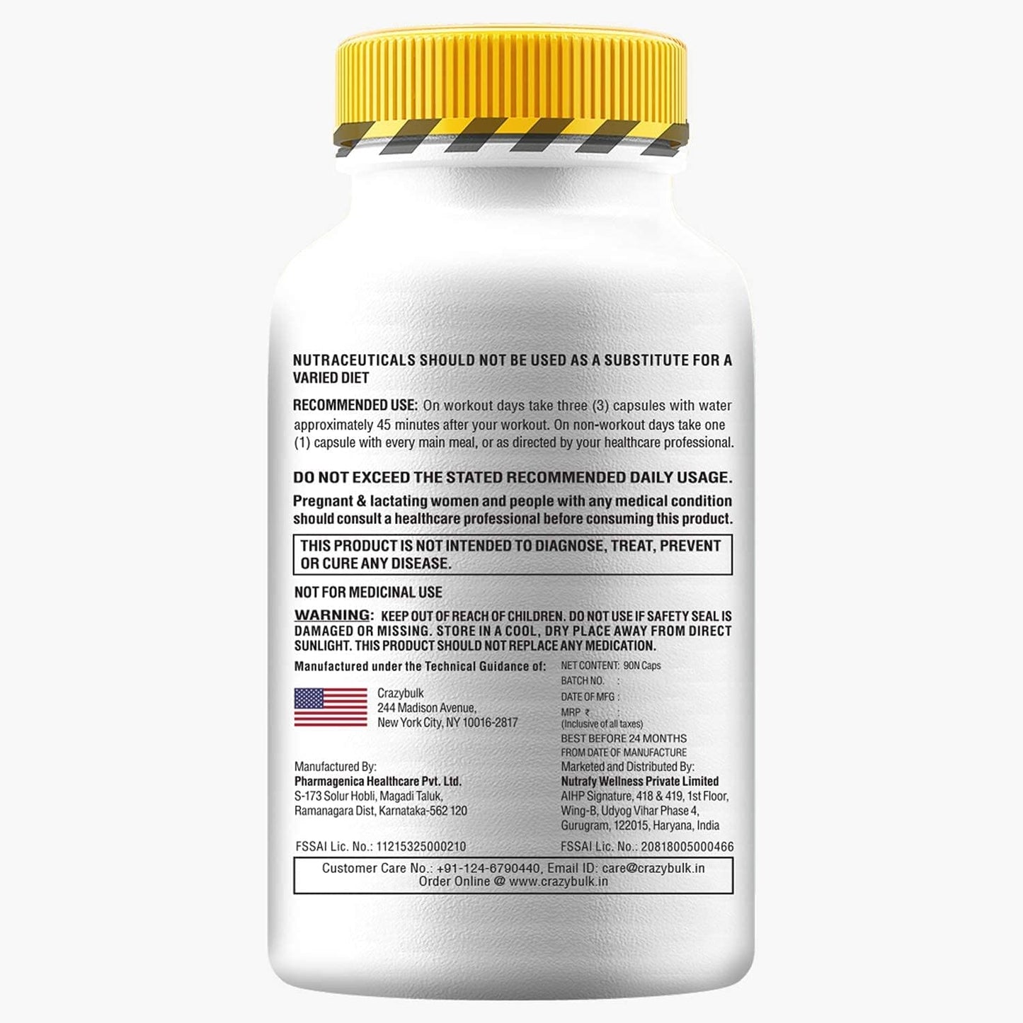 Natural Lean Muscle & Cutting Supplement - Generic LMP ANVAROL (ANAVAR) Alternative (90 Capsules) - India's First Offer