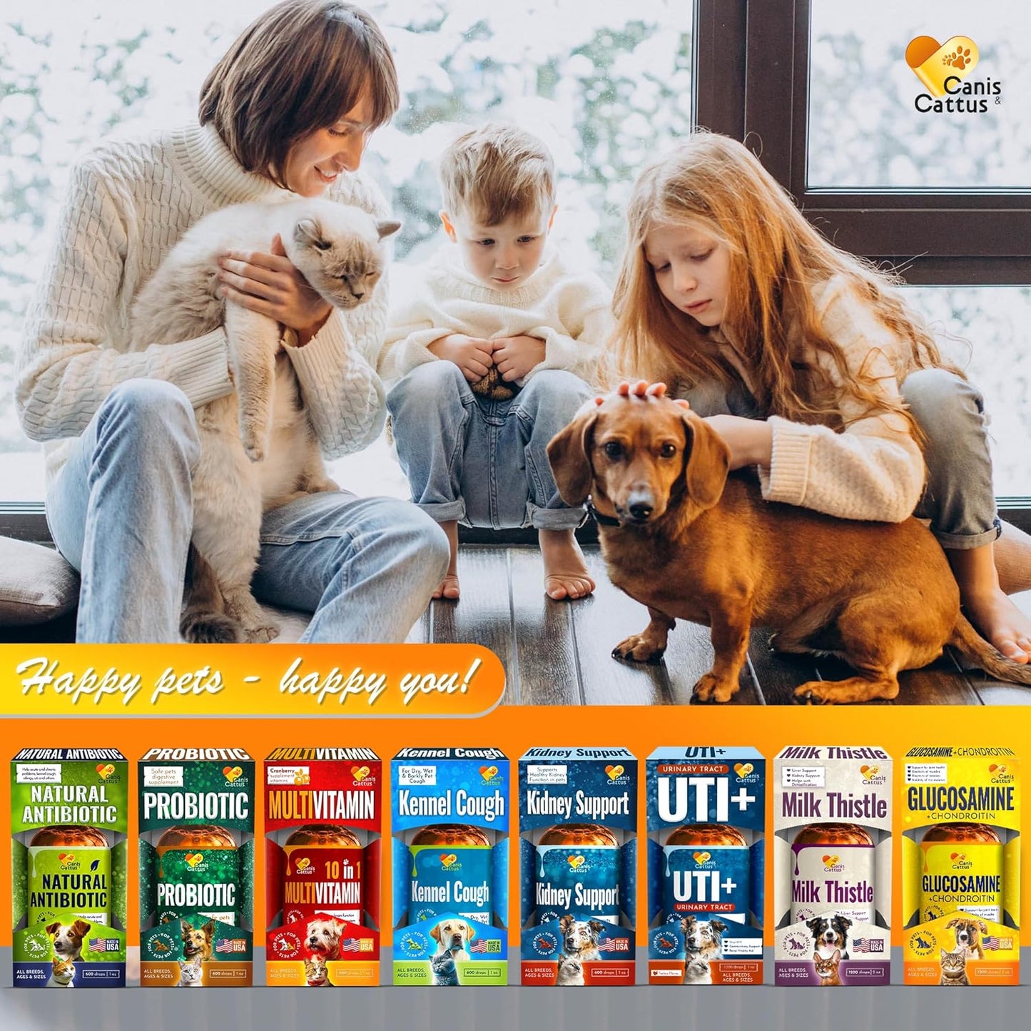 Natural Liquid Multivitamin for Dogs and Cats | Canis&Cattus Pet Vitamins | Pure Ingredients | 1 oz Bottle