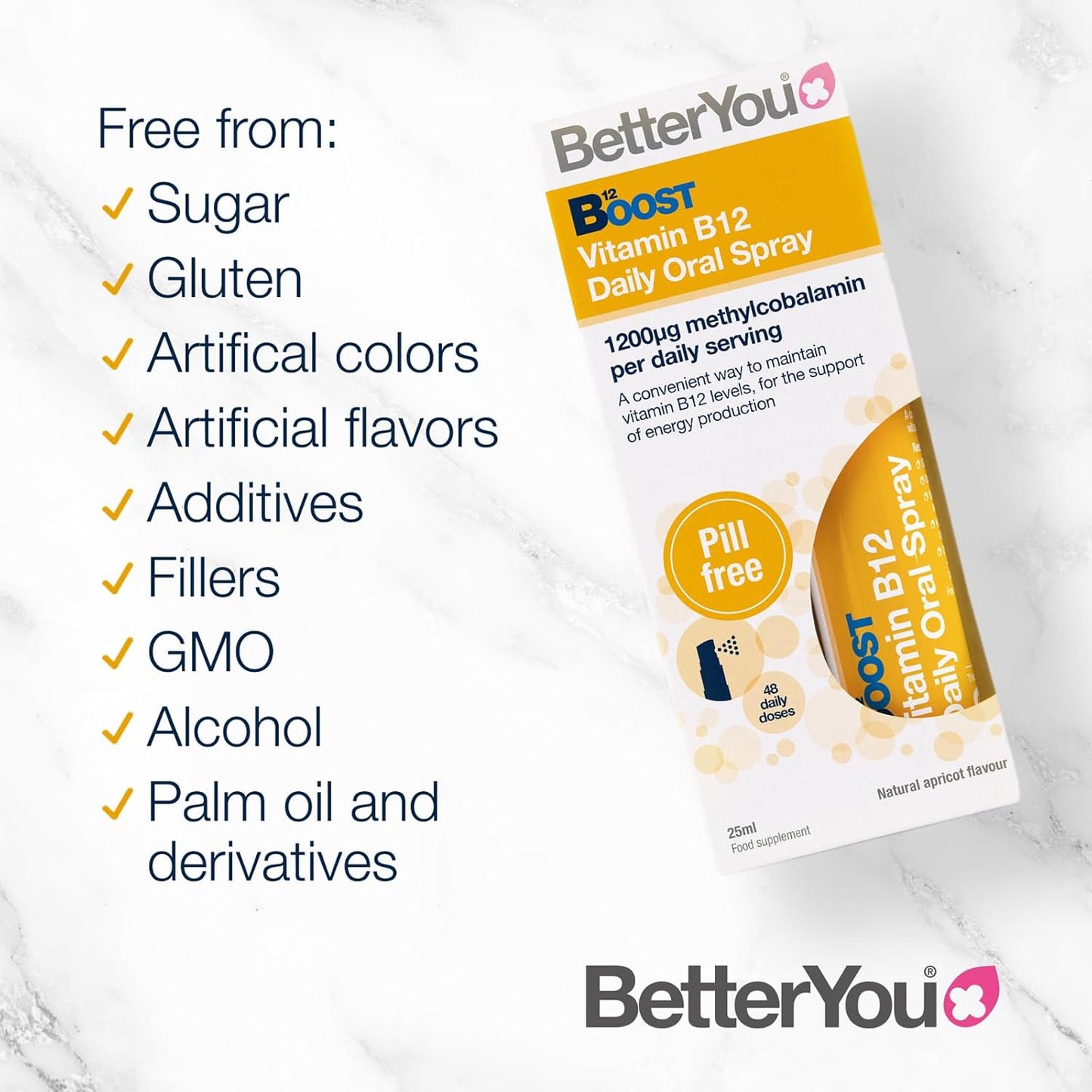 Natural Liquid Vitamin B12 Oral Spray with Green Tea and Chromium - Boost Your Daily B12 Intake - 0.85 oz