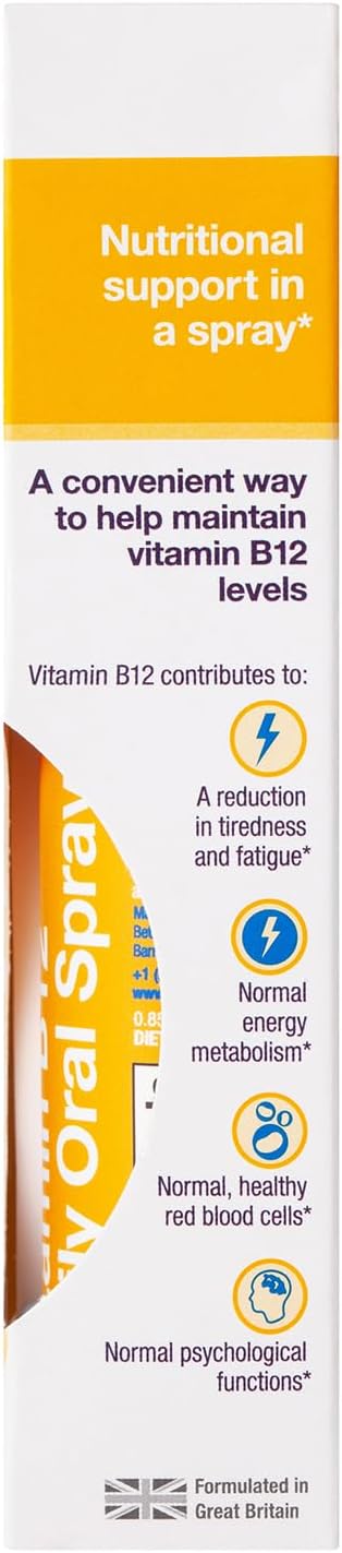 Natural Liquid Vitamin B12 Oral Spray with Green Tea and Chromium - Boost Your Daily B12 Intake - 0.85 oz