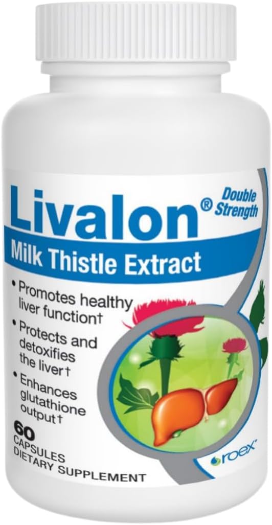 Natural Liver Detox Supplement with Milk Thistle Extract - 80% Silymarin - 60 Vegetable Capsules by Roex Vitamins