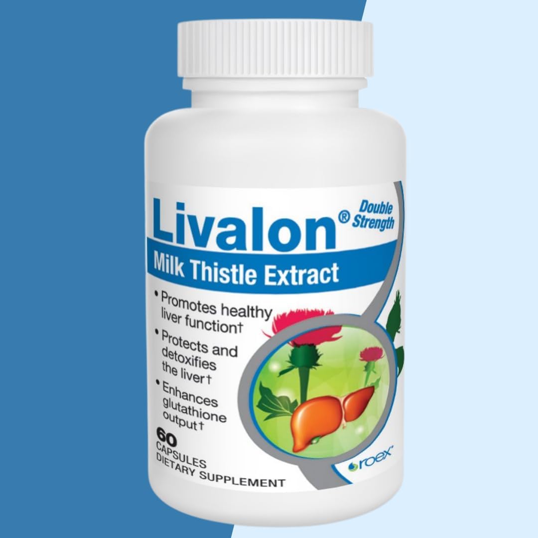 Natural Liver Detox Supplement with Milk Thistle Extract - 80% Silymarin - 60 Vegetable Capsules by Roex Vitamins
