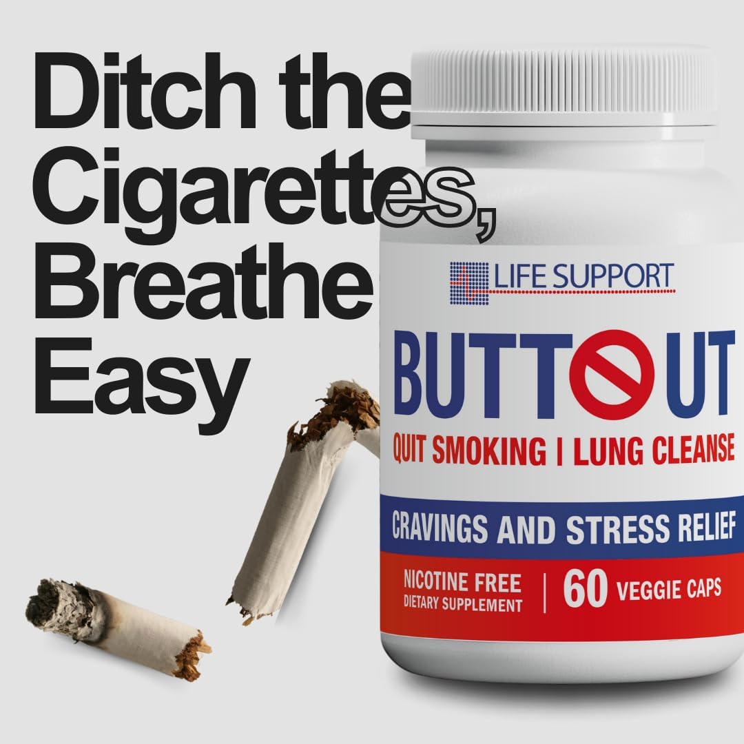 Natural Lung Cleanse and Detox Support for Quitting Smoking - 60 Count, Nicotine-Free Formula for Respiratory Health