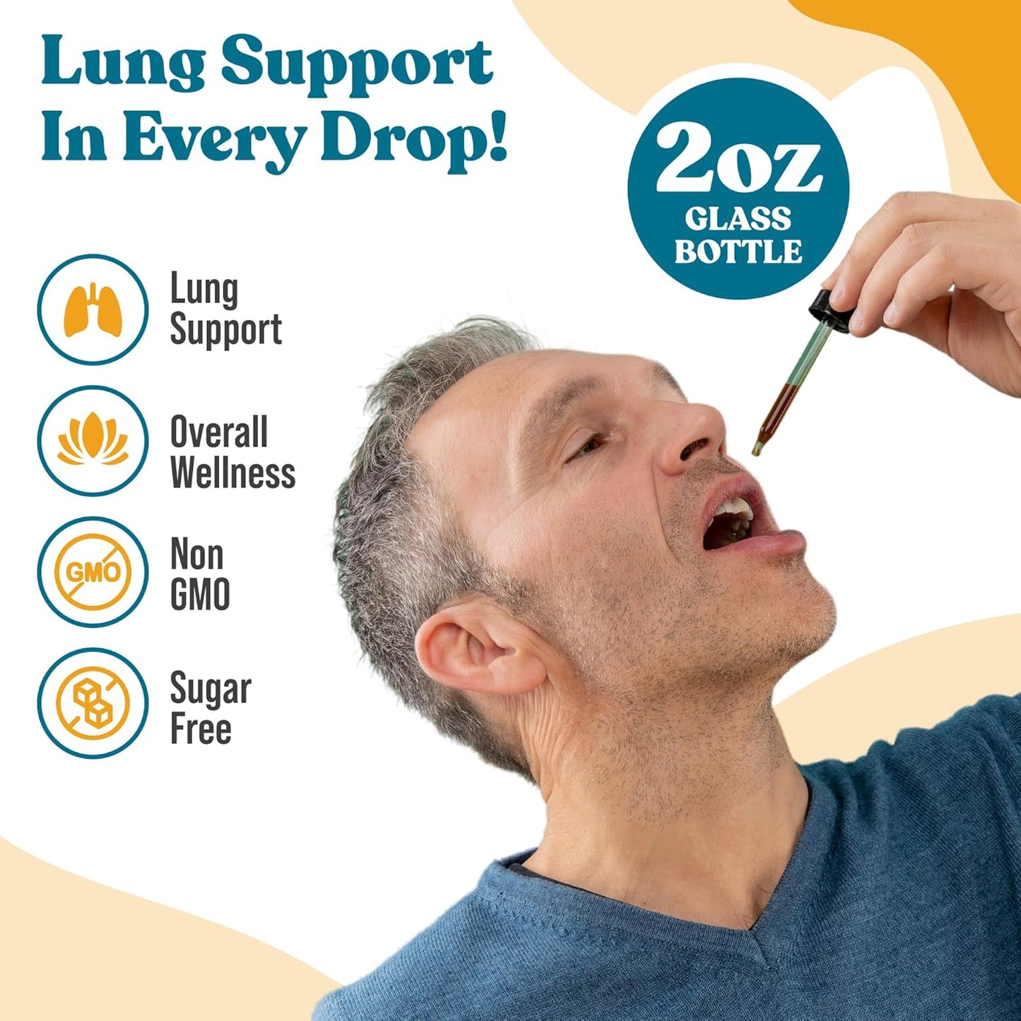 Natural Lung Detox Support Supplement for Respiratory Health with Grindelia, Lobelia, Licorice, Wild Cherry - Rejuvica Health Bright Lungs