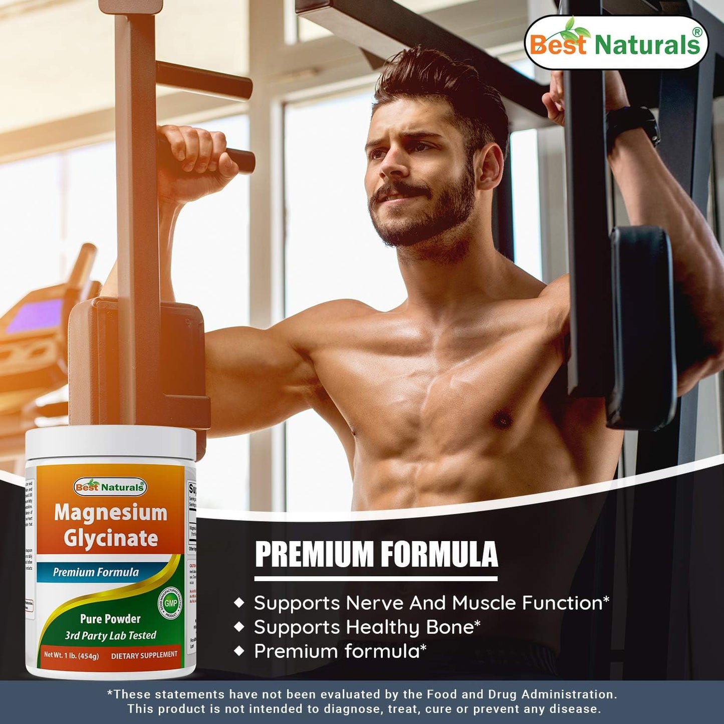 Natural Magnesium Glycinate Powder - 2 Pounds (1 LB x 2) for Optimal Health and Wellness