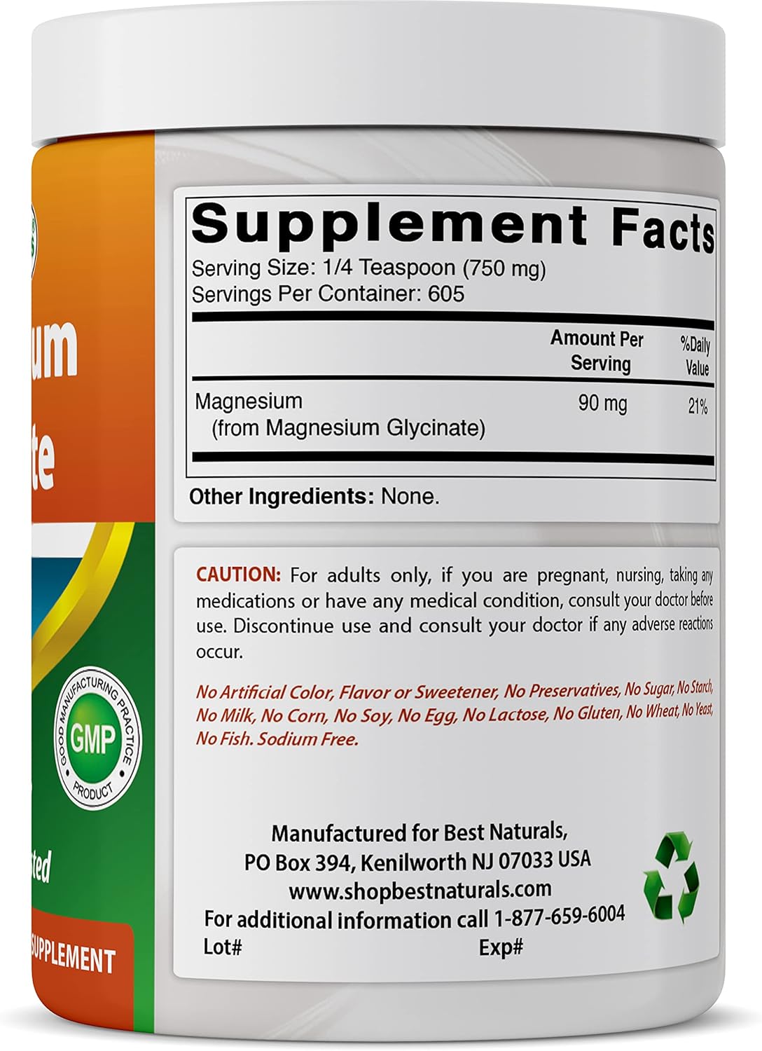 Natural Magnesium Glycinate Powder - 2 Pounds (1 LB x 2) for Optimal Health and Wellness