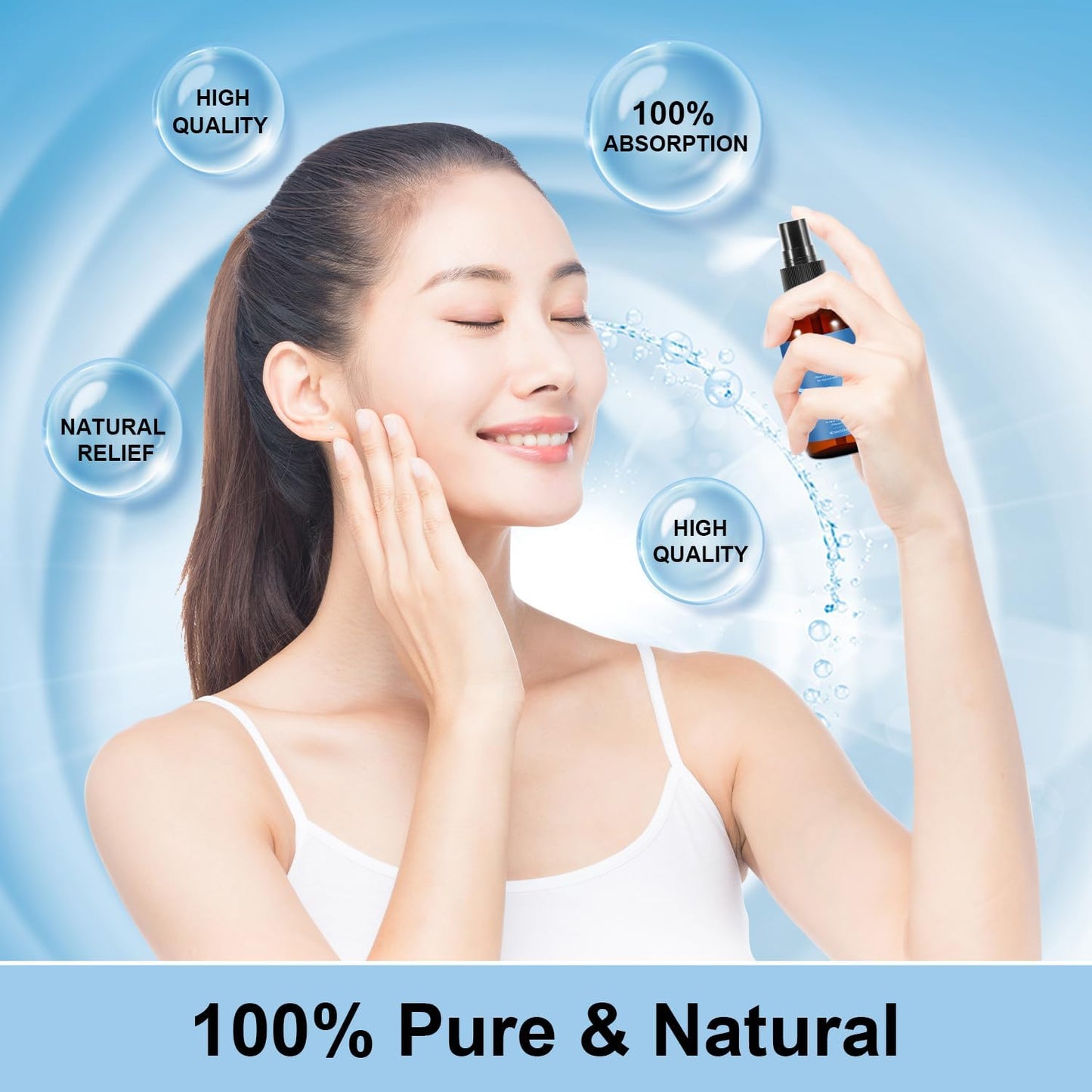 Natural Magnesium Oil Spray for Healthy Hair & Skin - Feet-Friendly Formula (1pcs)