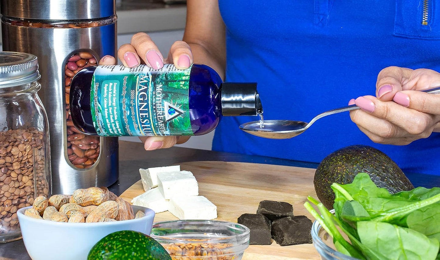 Natural Magnesium Supplement - Mother Earth Minerals - 8oz Bottle, 96 Servings